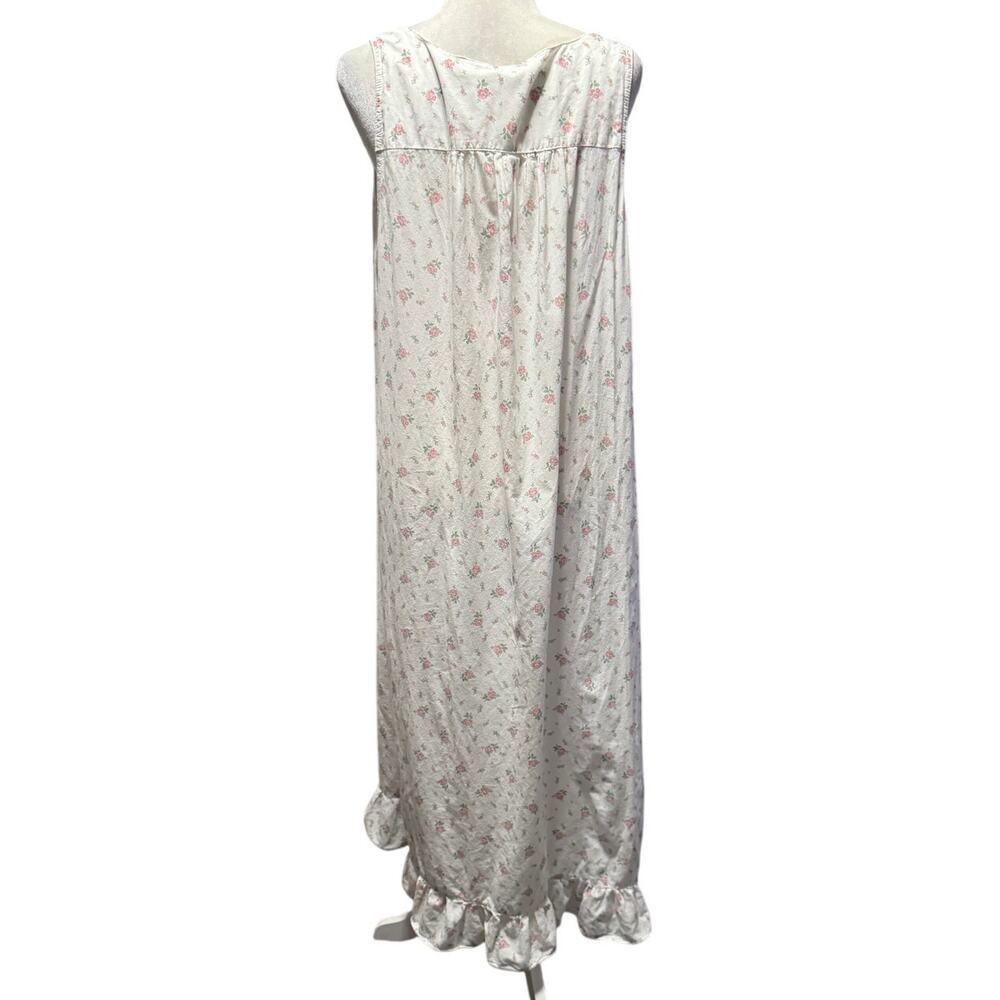 Laura Ashley Vintage Floral Nightgown Soft Cotton, Ruffle Hem XL Made in USA - Picture 3 of 5